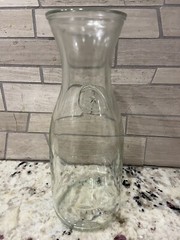 Embossed Since 1852 Glass Wine Milk Juice Carafe 9 5/8&Prime; Tall