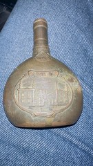 Vintage Mateus Rosé Portugal Brass Souvenir Flask Bottle Sogrape Embossed
