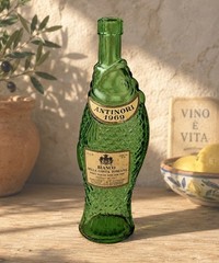 1969 Antinori Bianco Green Glass Fish Wine Bottle Della Costa Toscana Italy 10&Prime;