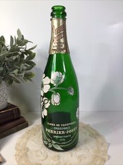 Vintage Perrier-Jouet Fleur De Champagne Bottle~1976~Hand Painted Flowers~Empty~