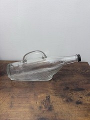 London Winery Horizontal Glass Wine Bottle & Screw Cap Handle Empty VTG