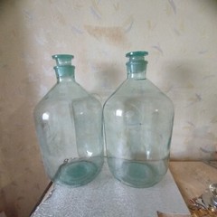 Vintage glass jar, 10 liter wine bottle, shipping 2 pcs.