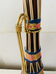 MCM Viresa Plastic Scoubidou Woven Wicker Demijohn Wine Bottle with Handle