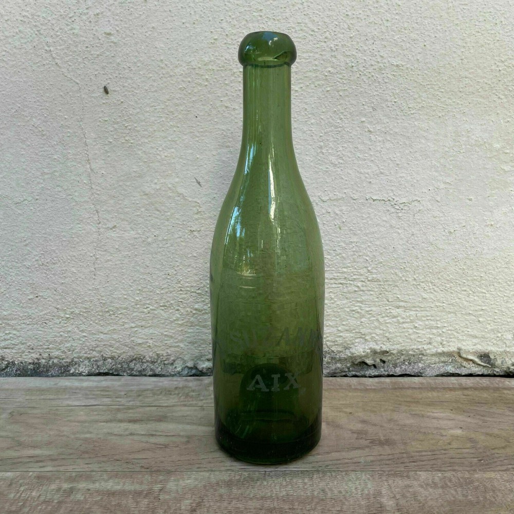 Old French Green Glass wine water pastis bottle circa 1920 14092110