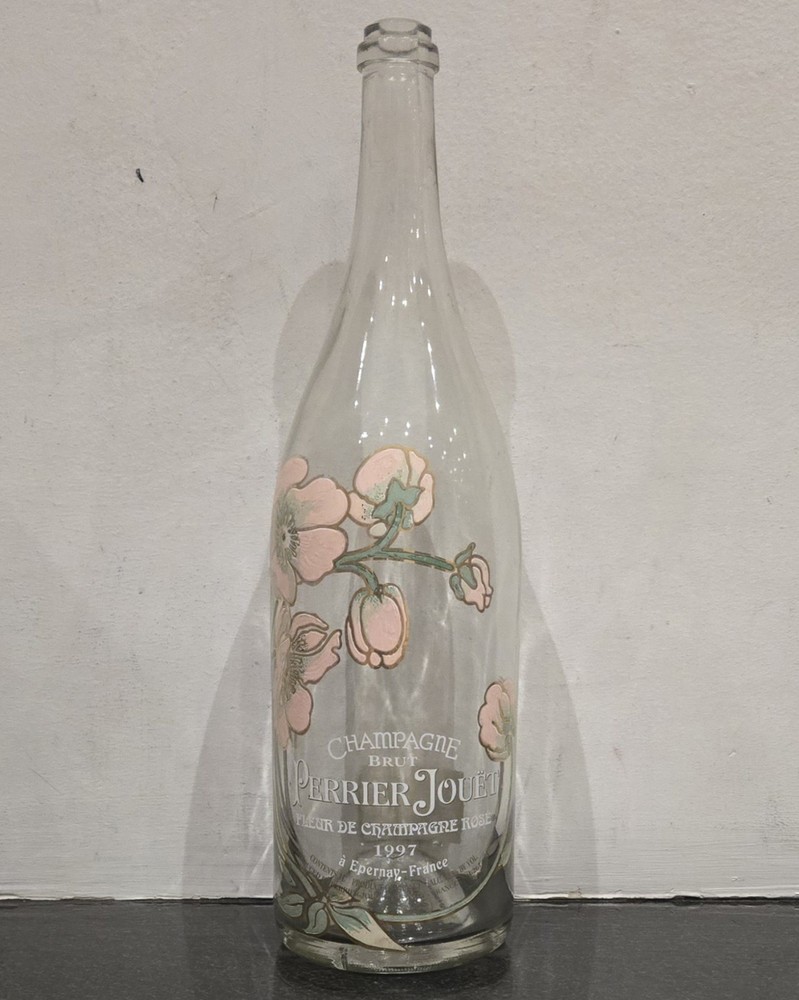 Vintage 1997 Perrier Jouet Rose Floral Champagne Empty Bottle Jeroboam 3L