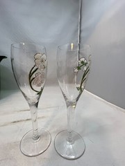 Perrier Jouet Champagne Bucket with Pair Glasses and empty Champagne Bottle 1975