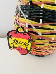 MCM Viresa Plastic Scoubidou Woven Wicker Demijohn Wine Bottle with Handle