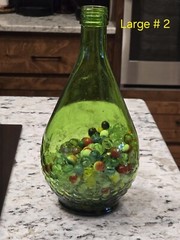 Vtg Gallo Flavor-Guard Green Glass Bottle Raised Grape Cluster Design 1/2 Gallon
