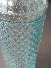 Lot of 5 Bottles Williams Sonoma Clear Pressed Glass Grapes Grapevines 9&Prime; & 12&Prime;