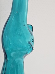 Rheinhessen Riesling Cats Bottles 1 Black & 1 Teal Blue 13&Prime; H
