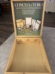 Vintage The Noble Grapes Of Concha y Toro Wines Wooden Box Empty Display Piece