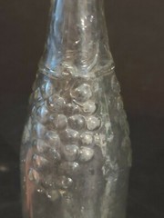 Vintage Clear Glass Embossed Grapes Wine Liquor Bottle