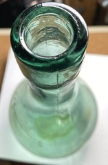 Vintage DF Vino D&rsquo;Italia Green Teal Glass Round Bottom Wine Bottle!! No Cork