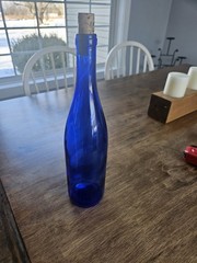 Vintage Blue Cobalt Wine Bottle