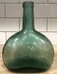 Vintage Green Aqua Demijohn Wine Jug Viresa Glass Decoration MCM boho Oval