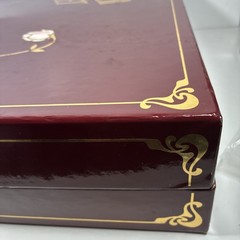 Perrier Jouet Box Champagne 1985 EMPTY Bottle/Cork 4 Hand Painted Glass Flutes