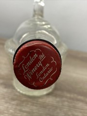 London Winery Glass Sideways Wine Bottle Boat Design -Vintage 1960&rsquo;s Red Cap