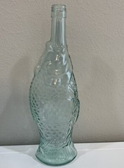 Vtg Empty Italian Fish Shaped Wine Bottle 13&Prime; Pescevino Glass Beach Nautical