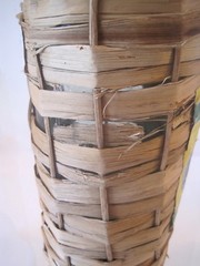 VTG RETSINA~CLASSIC~STRAW WICKER GREEK WINE BOTTLE CLEAR GLASS~3 LTR LITER LABEL