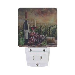 Grapes Wine Glass Bottle Night Lights 2 Pack Plug-in Wall Led 3×4.5×1.4 in A068