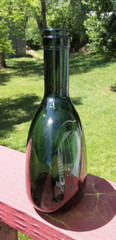 Vintage Mateus Rose Style Vintage Teal green empty Wine Bottle UNLABELED