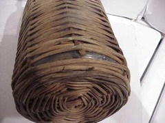 VINTAGE 13 1/2&Prime; X 6&Prime; WOVEN RATTAN WICKER COVER DEMIJOHN ITALIAN WINE BOTTLE