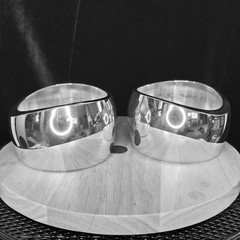 Nambe Studio #6172 Wine Coaster/Candle Holder Set of 2 Ferd Bould 1998 Vintage