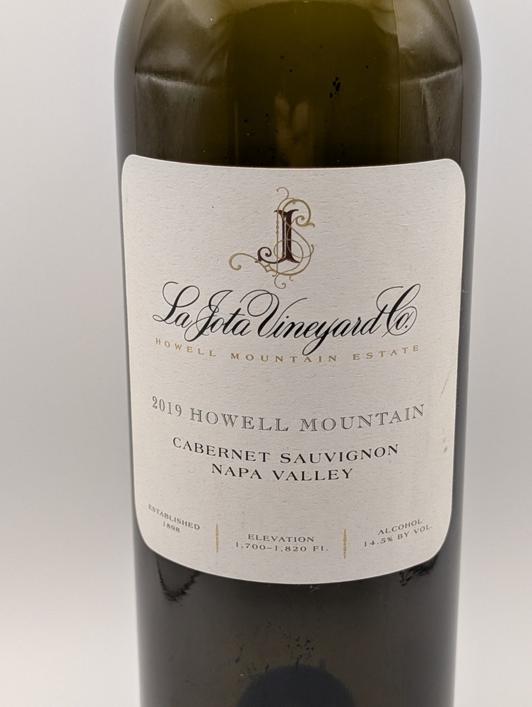 La Jota Vineyard Co Howell Mountain Cabernet Sauvignon 2019 Napa Valley Empty