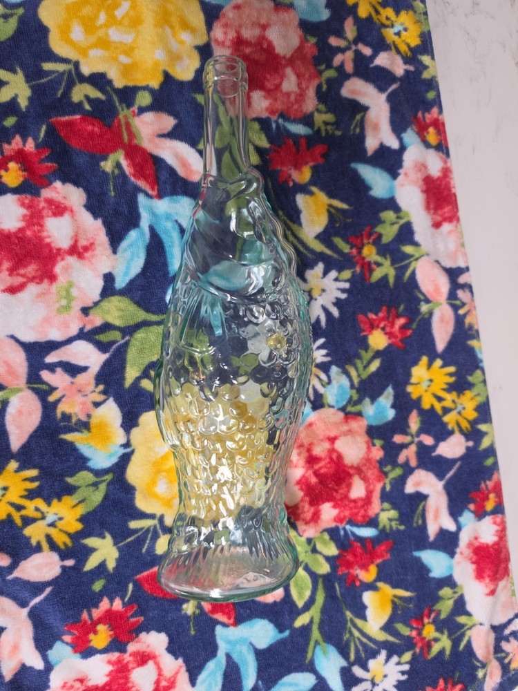 Vintage Fish Shaped Glass Decanter Italian Wine Bottle 13&Prime;