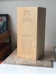 Henri Giraud Champagne Bottle Wood Gift Box Ay Grand Cru Fut De Chene