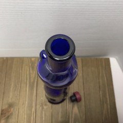 Happy Cat Cobalt Blue Glass Mosel Reisling Rheinhessen Wine Bottle 13&Prime;