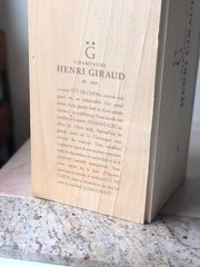 Henri Giraud Champagne Bottle Wood Gift Box Ay Grand Cru Fut De Chene