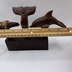 Hand Carved Wine Bottle Stopper SET Of 4 Dolphin Starfish Whale Tail Handcrafted