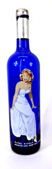 Cobalt Blue « Marilyn » Wine Bottle – Kestrel Pure Platinum 3rd Ed. Decor Empty