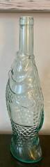 Light Aqua Pescevino Fish Wine Bottle