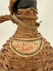 Quinta Lisbon Wine Portugal Vintage 1947 Wicker Wrapped Empty Glass Bottle