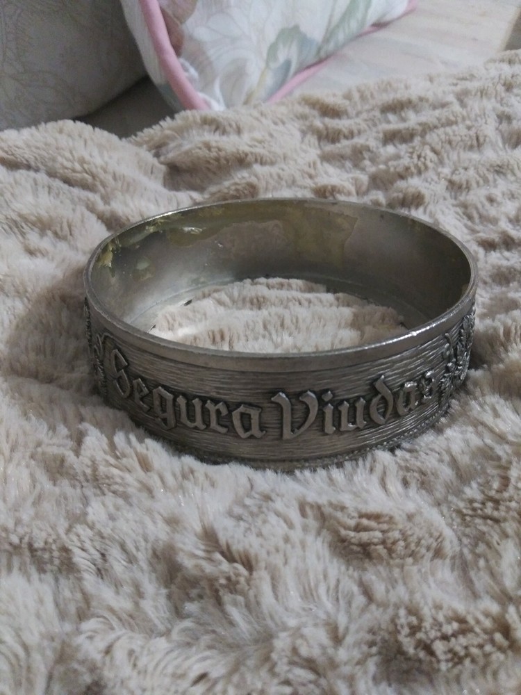 Vintage Segura Viudas Pewter 4&Prime; Round Base (only) for Wine/Champagne bottles
