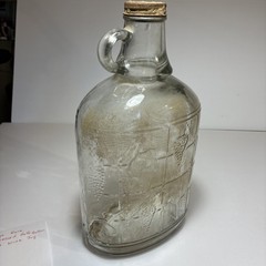 Vintage Rare Embossed Half Gallon Glass Wine Jug