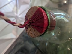 Italian Chianti Fiasco Bottle Internal Ice Chamber Glass Straw Wine Vtg 15inch