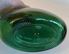 Vintage Emerald Green Wine Bottle 8×6”