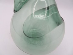 Vintage Hand-blown Green Wine Chiller Bottle Decanter with Ice Chamber