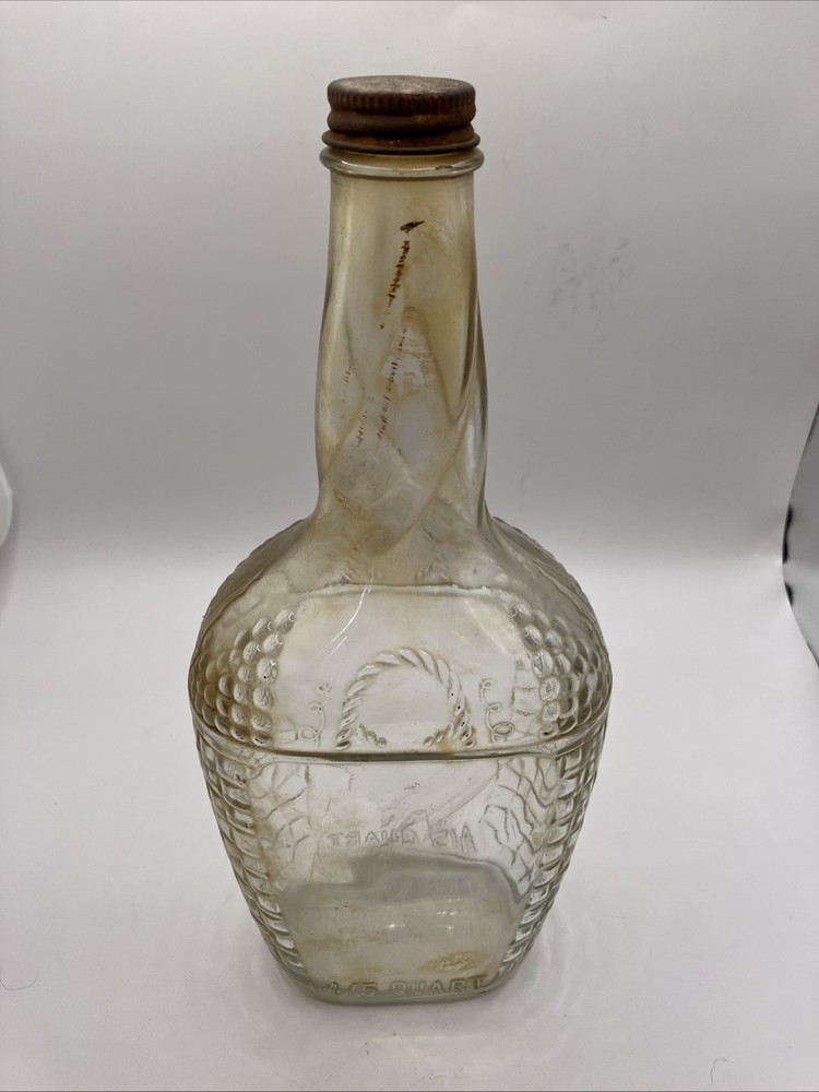 Vintage Bardenheier’s Embossed Clear Glass Bottle 4/5 Quart