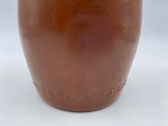 Portugal Lancers Brown Painted 9 In Wine Bottle, J.M. da Fonseca Inter., Empty