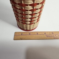 Vintage Valencia Colorful Wine Bottle Plastic Woven Wicker Spain MCM Bohemian