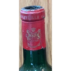 Vtg Wine Bottle Empty Chateau Mouton Rothschild 1966 Hand Written Hand Numbered