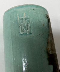 Vintage Beameister Jade Green Stoneware Bottle May-Wine Jim Beam Germany