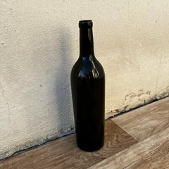 Antique French Wine Bottle Dark Green Glass circa 1900 Brocante 10022214