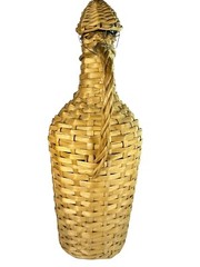Vintage DUCAL 1969 Wicker Wrapped Portuguese Red Lisbon Grape Wine Bottle