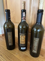 3 Dievole Wine Artistic Bottles 2 Corks EMPTY 2001 Tuscany Italy Collectible