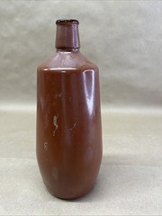 Vintage Lancers Ceramic Wine Bottle Vase Stoneware Portugal Glazed Red/Brown 9&Prime;H